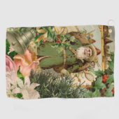 サンタクロースクリスマスアンティークビューティフルアート ゴルフタオル (横)