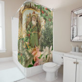サンタクロースクリスマスアンティークビューティフルアート シャワーカーテン (インサイチュ)