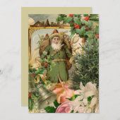 サンタクロースクリスマスアンティークビューティフルアート シーズンカード (正面/裏面)