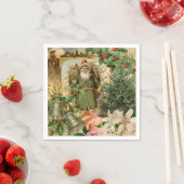 サンタクロースクリスマスアンティークビューティフルアート スタンダードカクテルナプキン (インサイチュ)