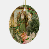 サンタクロースクリスマスアンティークビューティフルアート セラミックオーナメント (右)
