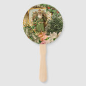 サンタクロースクリスマスアンティークビューティフルアート ハンドファン (裏面)