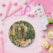 サンタクロースクリスマスアンティークビューティフルアート ペーパープレート (パーティー)