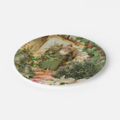 サンタクロースクリスマスアンティークビューティフルアート ペーパープレート (アングル)