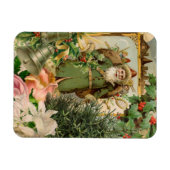 サンタクロースクリスマスアンティークビューティフルアート マグネット (横)