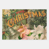 サンタクロースクリスマスアンティークビューティフルアート ラッピングペーパーシート (正面2)