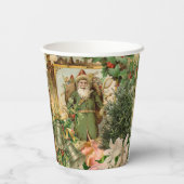 サンタクロースクリスマスアンティークビューティフルアート 紙コップ (裏面)