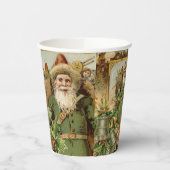 サンタクロースクリスマスアンティークビューティフルアート 紙コップ (左)