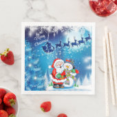 サンタクロースクリスマスエブトナカイ雪だるまナプキンス (インサイチュ)