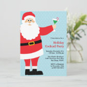 サンタクロースクリスマスカクテルパーティの招待状 招待状 (スタンド正面)