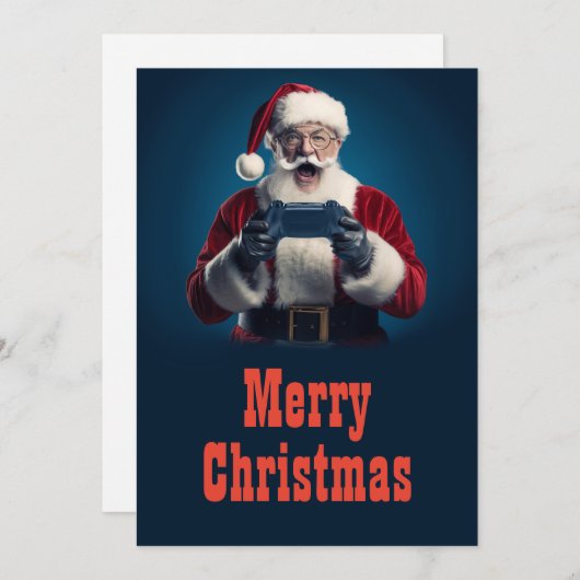 サンタクロースクリスマスゲーマー シーズンカード (正面/裏面)