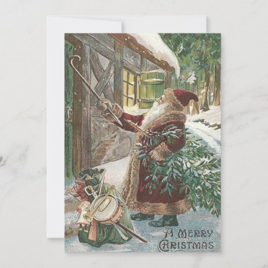 サンタクロースクリスマスツリーサックオブトイズコテージ シーズンカード (正面)