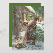 サンタクロースクリスマスツリーサックオブトイズコテージ シーズンカード (正面/裏面)