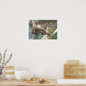 サンタクロースクリスマスツリーサックオブトイズコテージ ポスター (キッチン)