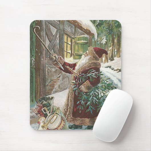 サンタクロースクリスマスツリーサックオブトイズコテージ マウスパッド (マウス)