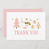 サンタクロースクリスマスツリープレゼントサンキューカード サンキューカード (正面/裏面)