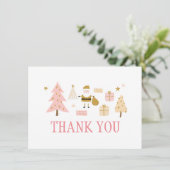 サンタクロースクリスマスツリープレゼントサンキューカード サンキューカード (スタンド正面)