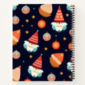 サンタクロースクリスマスデコレーションレトロパターン ノートブック (裏面)