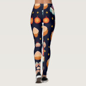 サンタクロースクリスマスデコレーションレトロパターン レギンス (裏面)