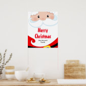 サンタクロースクリスマスパーティーサイン ポスター (キッチン)