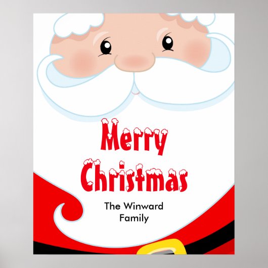 サンタクロースクリスマスパーティーサイン ポスター (正面)
