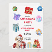 サンタクロースクリスマスパーティー 招待状 (正面/裏面)
