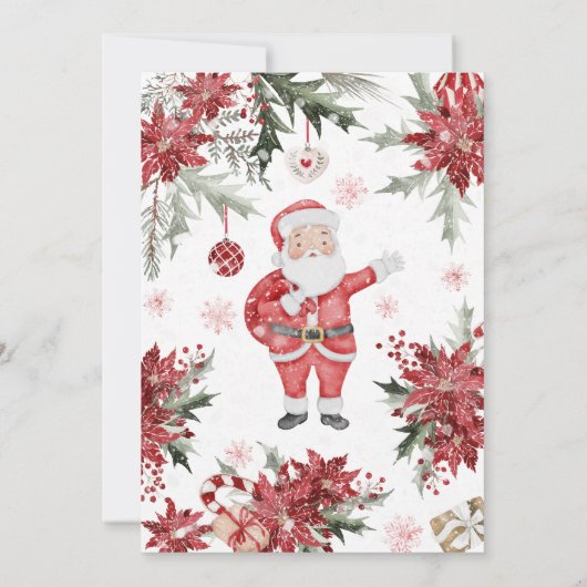 サンタクロースクリスマスパーティー 招待状 (裏面)