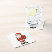 サンタクロースクリスマスビーチサンダル スクエアペーパーコースター (インサイチュ)