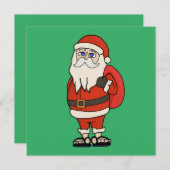 サンタクロースクリスマスビーチサンダル 招待状 (正面/裏面)