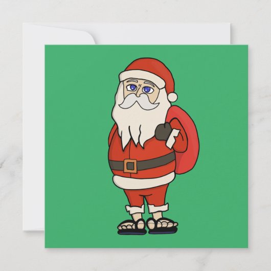 サンタクロースクリスマスビーチサンダル 招待状 (正面)