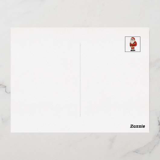 サンタクロースクリスマスビーチサンダル 箔シーズンポストカード (裏面)