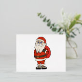 サンタクロースクリスマスビーチサンダル 箔シーズンポストカード (立ち正面)