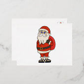 サンタクロースクリスマスビーチサンダル 箔シーズンポストカード (正面/裏面)