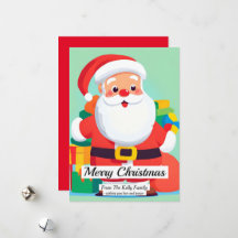 サンタクロースクリスマスフラットホリデーカード