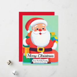 サンタクロースクリスマスフラットホリデーカード シーズンカード