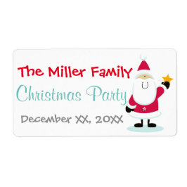 サンタクロースクリスマスホリデーウォーターボトルラベル ラベル