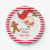 サンタクロースクリスマスホリデーオープンハウス ペーパープレート (正面)