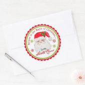 サンタクロースクリスマスホリデーステッカー ラウンドシール (封筒)