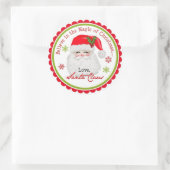 サンタクロースクリスマスホリデーステッカー ラウンドシール (バッグ)