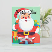 サンタクロースクリスマスホリデーパーティー招待状 招待状 (スタンド正面)