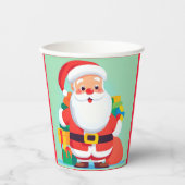 サンタクロースクリスマスホリデーパーティー紙カップ 紙コップ (正面)