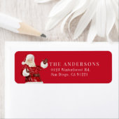 サンタクロースクリスマスホリデーレッド差出人住所 ラベル (インサイチュ)