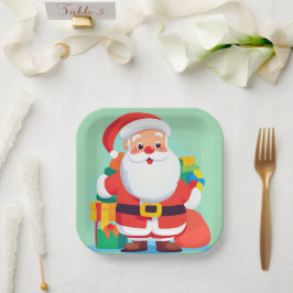 サンタクロースクリスマスホリデー紙プレート ペーパープレート