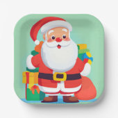 サンタクロースクリスマスホリデー紙プレート ペーパープレート (正面)