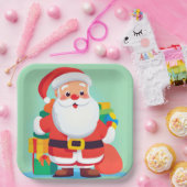 サンタクロースクリスマスホリデー紙プレート ペーパープレート (パーティー)