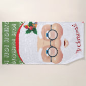 サンタクロースクリスマスホリデー ビーチタオル (正面)