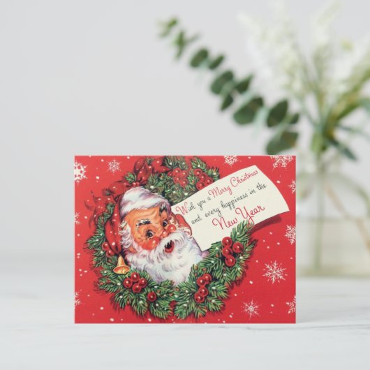 サンタクロースクリスマスポストカードリース ポストカード (スタンド正面)