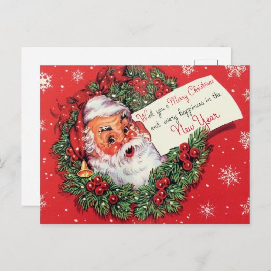 サンタクロースクリスマスポストカードリース ポストカード (正面/裏面)