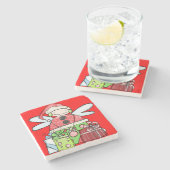 サンタクロースクリスマスマーブルストーンコースター ストーンコースター (横)