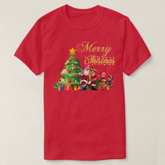 サンタクロースクリスマスライツメリークリスマス2021 Tシャツ (デザイン正面)